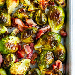 Sheet Pan Bacon Garlic Brussels Sprouts