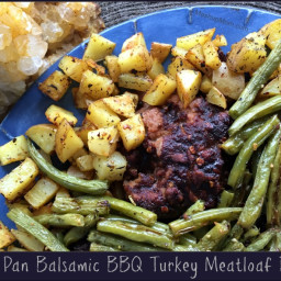 Sheet Pan Balsamic BBQ Turkey Meatloaf Dinner