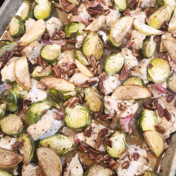 Sheet Pan Balsamic Chicken with Bacon and Brussel Sprouts