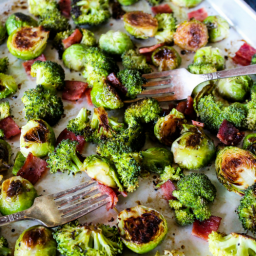Sheet Pan Brussels Sprouts and Broccoli