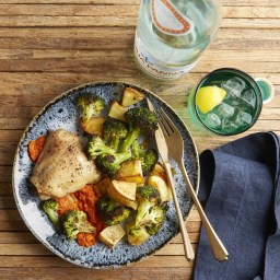 Sheet-Pan Chicken & Vegetables with Romesco Sauce Recipe