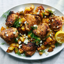 Sheet-Pan Chicken and Potatoes With Feta, Lemon and Dill