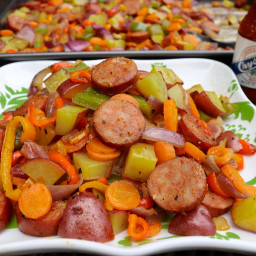 Sheet Pan Chicken Sausage and Peppers
