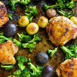 Sheet Pan Chicken with Roasted Broccoli and Potatoes
