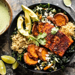 Sheet Pan Chipotle Salmon with Cilantro Lime Special Sauce
