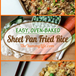 Sheet Pan Fried Rice with Chicken