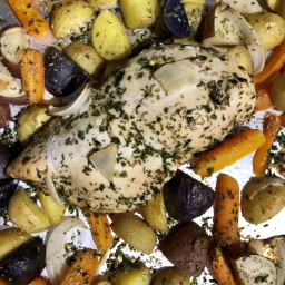 Sheet Pan Herb Chicken with Roasted Potatoes and Carrots