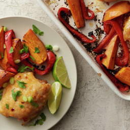 Sheet-Pan Maple Miso Chicken and Sweet Potatoes