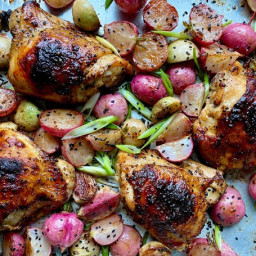 Sheet-Pan Miso Chicken With Radishes and Lime