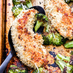 Sheet Pan Parmesan Crusted Chicken and Broccoli