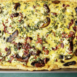Sheet Pan Quiche With Mushrooms, Gruyere and Bacon