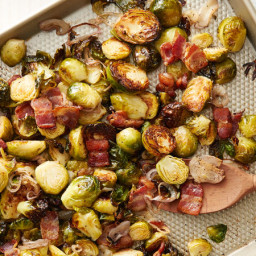 Sheet-Pan Roasted Brussels Sprouts, Bacon and Shallots