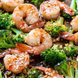 Sheet Pan Roasted Honey Garlic Shrimp and Broccoli