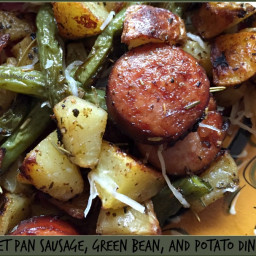 Sheet Pan Sausage, Green Bean, and Potato Dinner