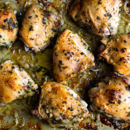 Sheet-Pan Tarragon Chicken With Sherry Vinegar Onions
