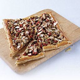 Shiitake and Roasted Red Pepper Puff Pastry Tart