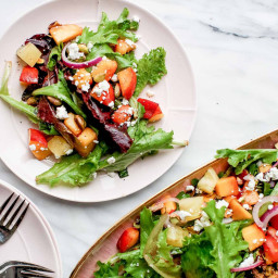 Shop at the Farmers Market To Make This Summer Salad With Peaches and Goat 