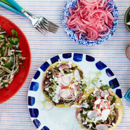 Shredded Beef Tostadas with Chiles and Lime