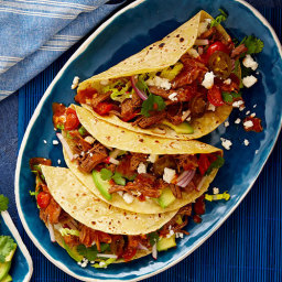 Shredded Brisket Tacos with Chipotle Dressing