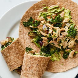 Shredded Chicken Wrap With Kale, Grapes, and Avocado