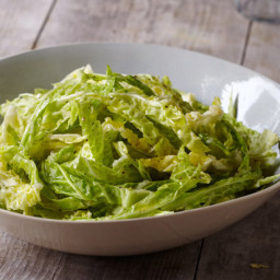 Shredded Green Cabbage Salad with Lemon and Garlic