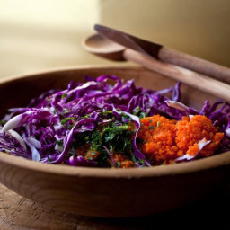 Shredded Red Cabbage and Carrot Salad