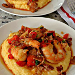 Shrimp and Grits Southern Style with Cheesy Grits