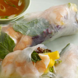 Shrimp and Mango Summer Rolls with Sweet and Spicy Dipping Sauce