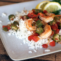 Shrimp and Okra With Tomatoes and Rice