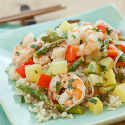 Shrimp and Pineapple over Coconut Rice