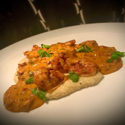 Shrimp and smoked Grits with Tasso Gravy