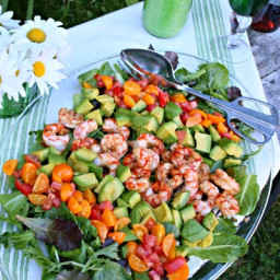 Shrimp Avocado Salad with Cilantro Avocado Dressing