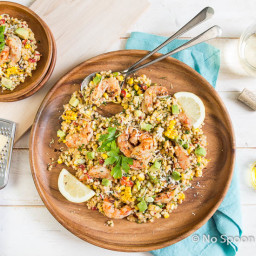 Shrimp, Corn and Summer Squash Pearl Couscous Salad