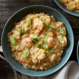 Shrimp Étoufféewith Yellow Tomatoes and Arborio Rice