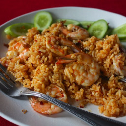 Shrimp Fried Rice with Nam Prik Pao and Crispy Lemongrass Recipe