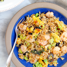 Shrimp Fried Rice with Red Kale