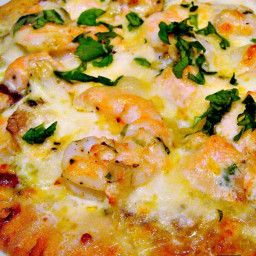 Shrimp, Garlic and Pesto Pizza