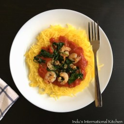 Shrimp 'Linguini' with red sauce (Paleo, AIP)