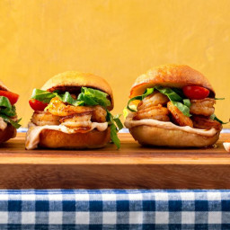 Shrimp Po’ Boy Sliders With Remoulade and Tomatoes