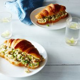 Shrimp Salad on a Croissant with White Bean "Mayo"