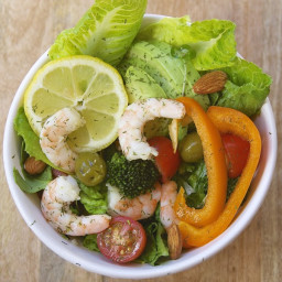 Shrimp Salad with Healthy Homemade Lemon Dill Salad Dressing