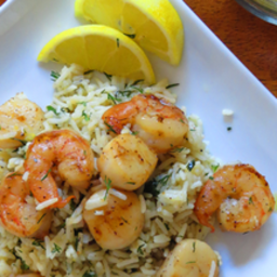 Shrimp, Scallops and amp; Dill Rice with Lemon Mustard Vinaigrette