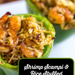 Shrimp Scampi and Rice Stuffed Roasted Peppers