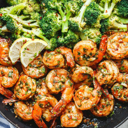 Shrimp Scampi with Broccol
