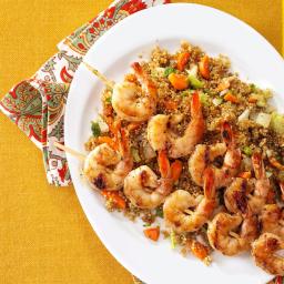 Shrimp Skewers with Asian Quinoa
