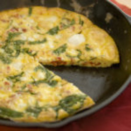 Shrimp, Spinach, Tomato and Goat Cheese Frittata
