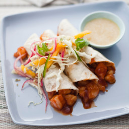 Shrimp Tacos with Pickled-Red-Onion Salad