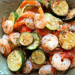 Shrimp with Courgette and Tomatoes