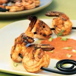 Shrimp Skewers with Charred-Tomato Vinaigrette