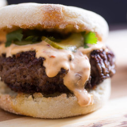 Sichuan Peppercorn Burgers With Chili-Ginger Mayo and Cucumber Pickles